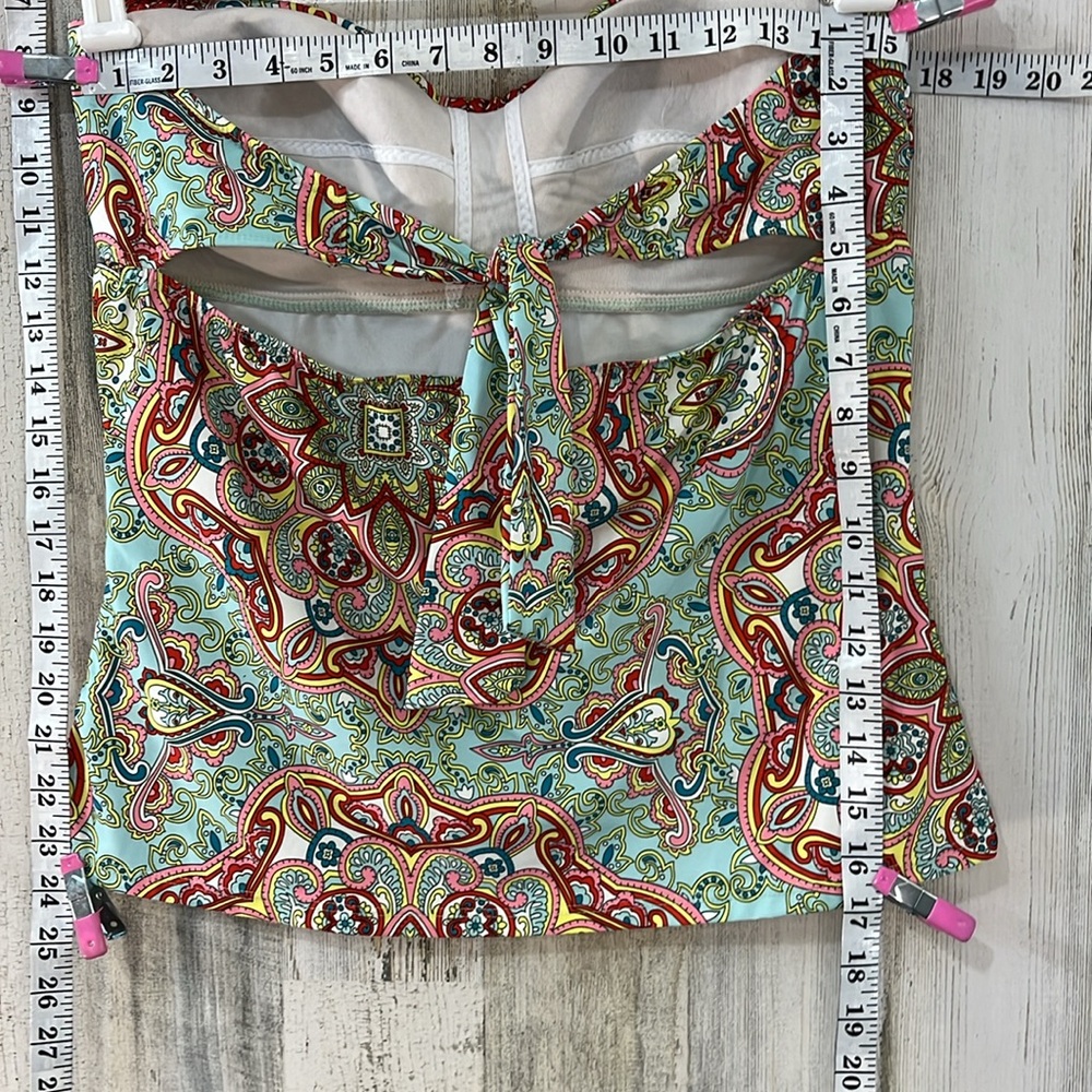 ANTONIO MELANI Green Multicolor Paisley Halter Swim Top - Picture 8 of 13